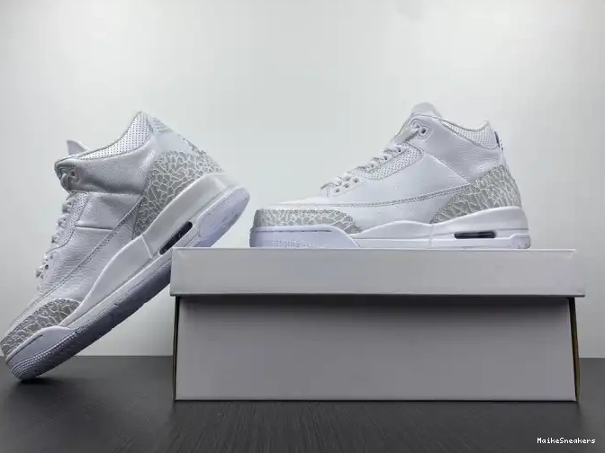 MaikeSneakers PS Retro 3 Jordan Air 'Triple White' 429487-111 0505